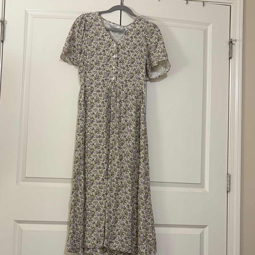 Floral Button-Down Midi Dress